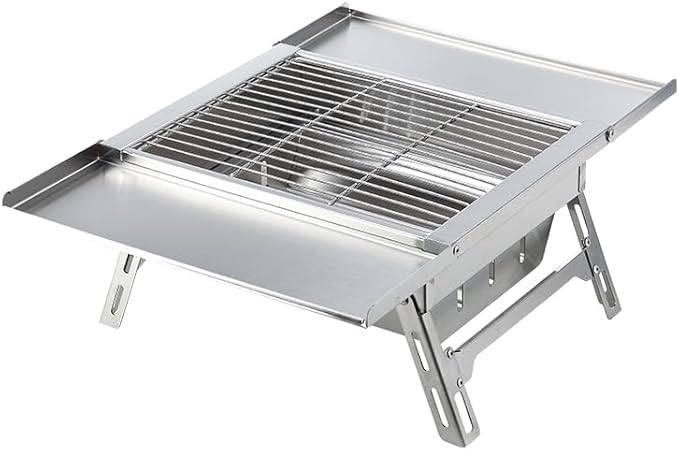 WILD JOURNEY Camping Charcoal Grill for IGT Table, Folding Barbecue Grill with Carry Bag, Portable BBQ Grill for Outdoor Car Camping Cooking Tailgating