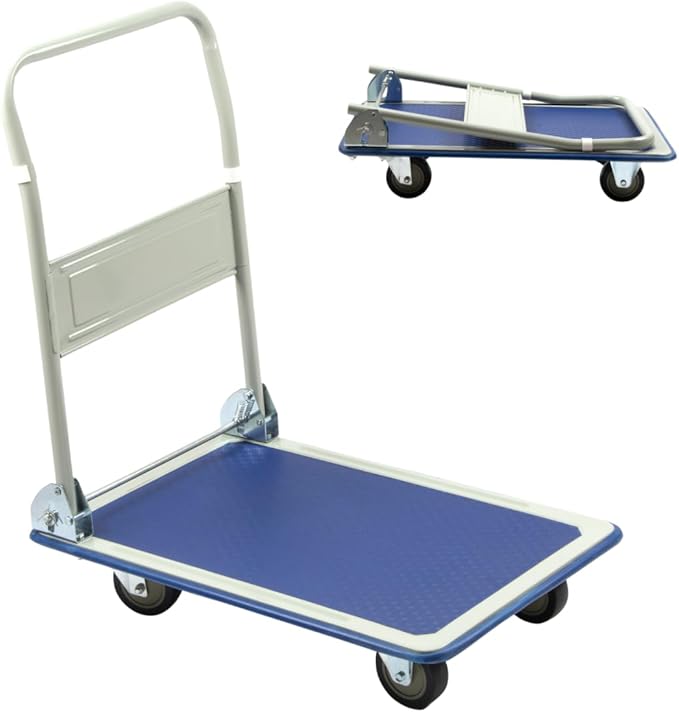 660 lbs Foldable Platform Truck Dolly with Swivel Wheels, Heavy Duty Moving Platform Hand Truck, 36.22 * 24.2 * 34.25 inches (PH300IRON)