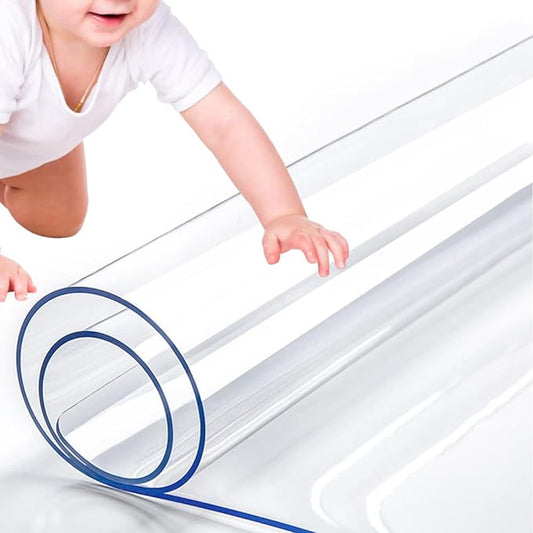 RostiKong 35 x 35 Inch Clear Plastic Square Table Top Protector Thick Waterproof Transparent Tablecloth Cover Mat Non Slip PVC Vinyl Table Liner Pad Waterproof Dining Beside Sofa Coffee Tabletop Cloth