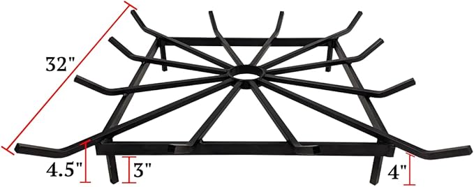 SteelFreak Square Wheel Fire Pit Grate - Made in The USA (32 x 32 Inch)