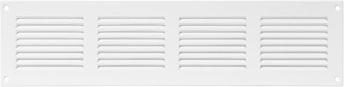 Repa Market 2-Pack Air Vent Cover 16x4 Inch (Outer Dimensions) White Galvanized Steel Louvered Grill Cover with Mesh Screen/Wall or Ceiling Vent/HVAC Register for Indoor and Outdoor Ventilation