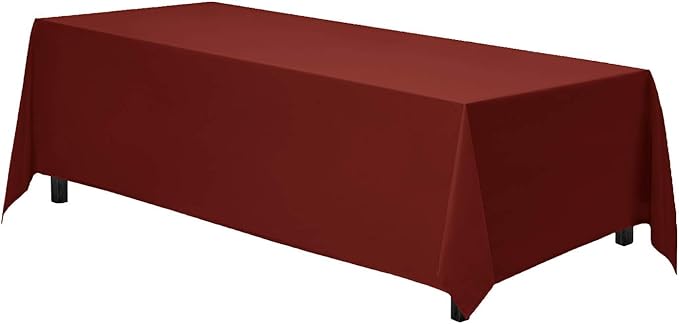 Gee Di Moda Rectangle Tablecloth - 70 x 120 Inch Burnt Orange Table Cloth for 6 or 8 Foot Rectangle Tables - Heavy Duty Washable Fabric - for Holiday Party, Dinner, Weddings, Baby Shower & Events
