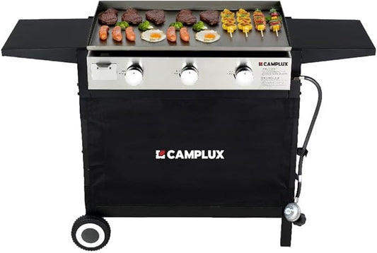 CAMPLUX Flat Top Griddle, Propane gas outdoor grill Griddle Cooking Station for Camping,BBQ,Tailgating or Picnicking, Stainless Steel, Silver, Black