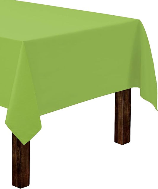 Gee Di Moda Rectangle Tablecloth - 60 x 126 Inch Apple Green Table Cloth for 8 Foot Rectangle Tables - Heavy Duty Washable Fabric - for Holiday Party, Dinner, Weddings, Baby Shower & Events