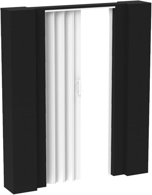 EverBlock 6’ x 7’ Wall Kit with Accordion Door | 3’ x 7’ Doorway | Modular Building Blocks | Wall Display System | Room Divider & Partition | Easy to Connect & Reuse | Indoor & Outdoor Use | Black