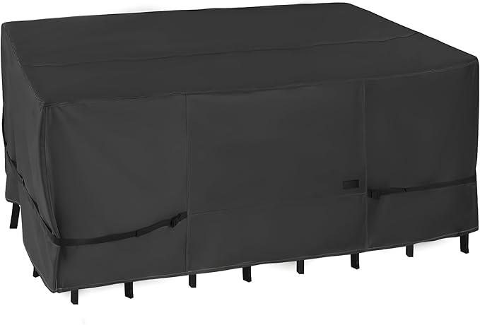 NettyPro Patio Table Cover Rectangular 88 x 60 Inch, Waterproof Outdoor Furniture Set Covers for Dining Table and Chair Rectangle, Black