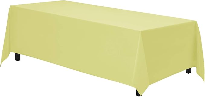 Gee Di Moda Rectangle Tablecloth - 70 x 120 Inch Yellow Table Cloth for 6 or 8 Foot Rectangle Tables - Heavy Duty Washable Fabric - for Holiday Party, Dinner, Weddings, Baby Shower & Events