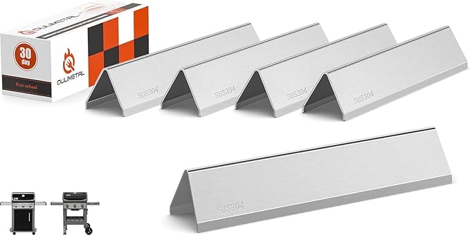 QuliMetal 15.3" Flavorizer Bars for Weber Spirit E310 E320 E330 S310 S320 S330, Spirit 300 & GS4 Spirit II 300 Series Grill with Front Control Knobs, Parts for Weber 7636 69797, 304 Stainless Steel