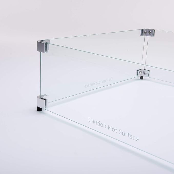 Celestial 20.5" x 20.5" x 6" Wind Guard, fits 15” Square Fire Pit Burner Pans for Gas Fire Pits
