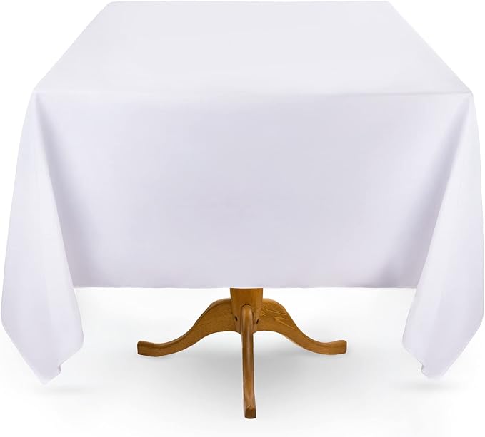 White Restaurant Quality Square 85" X 85" Tablecloths Bulk 6 Pack