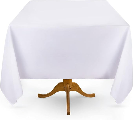 White Restaurant Quality Square 85" X 85" Tablecloths Bulk 6 Pack