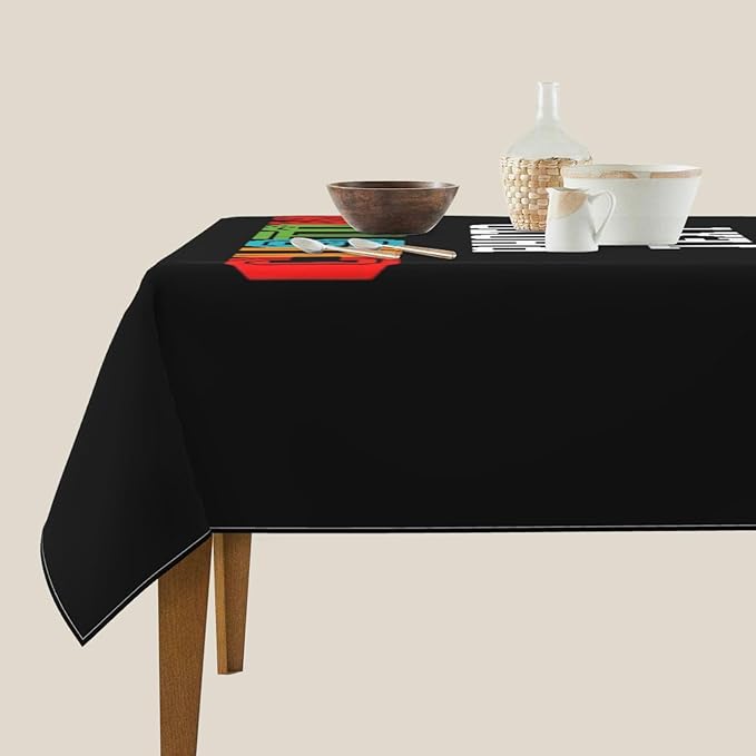 Custom Square Tablecloth, Design Your Logo Text Photo, Personalized Oil Proof Wipeable Table Cover for Restaurant, Family Party, Picnic, Wedding Anniversary Decoration, 54in