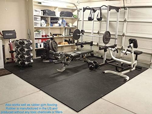 American Floor Mats - Heavy Duty Stall Tiles - Stable/Horse Tiles - Thick, Durable Rubber Flooring Solid Black 8' x 10' Set 3/4" Thick (20 Tiles Total)