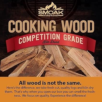 Smoak Firewood Cooking Wood Mini Splits - USDA Certified Kiln Dried (Hickory, 5-6in Tiny Pizza Oven Wood) for Portable Pizza ovens (729 Cubic Inches)