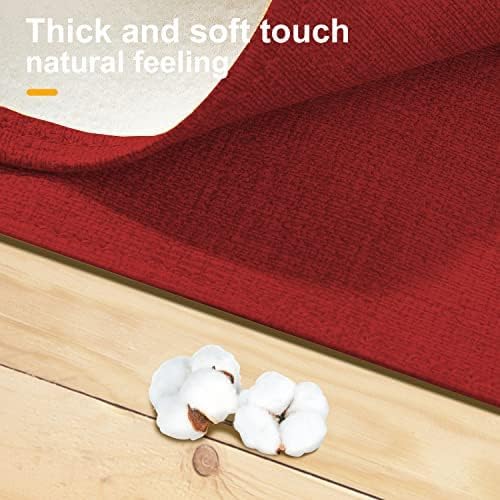 Wipeable Table Runner - Thick Farmhouse, Dresser, Rustic for Kitchen, Bedroom, Living Room, Indoor/Outdoor (48'', Red)
