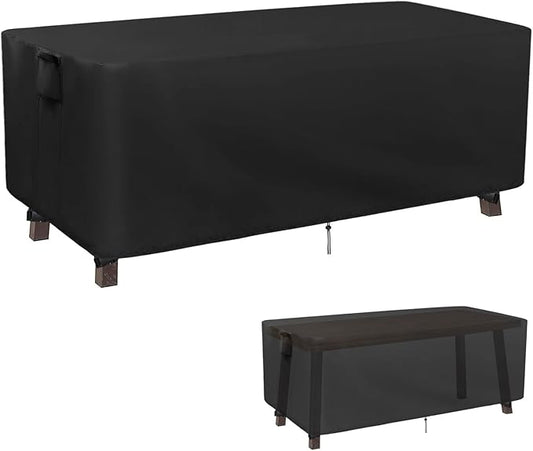 Kingling Patio Table Covers, Rectangular Outdoor Dining Table Cover 71 inch Outdoor Coffee Table Covers Waterproof Heavy Duty Patio Furniture Covers for Outside-71''L x 36''W x 29''H Inch (Black)