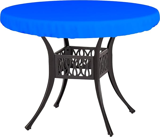 Covers & All Round Table Top Cover, 18 Oz Heavy Duty Waterproof UV & Weather Resistant Patio Table Cover, Outdoor Table Cover for Patio Outdoor Furniture & Coffee Table (48" Diameter x 4”H, Blue)