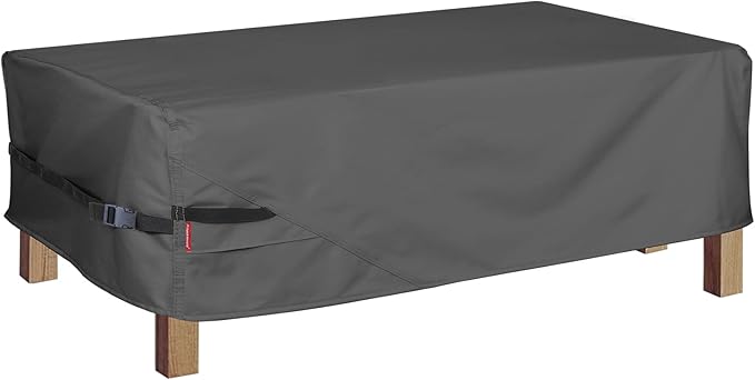 Porch Shield Patio Coffee Table Cover - Waterproof Outdoor Furniture Rectangular Small Table Covers 42 x 24 inch, Black