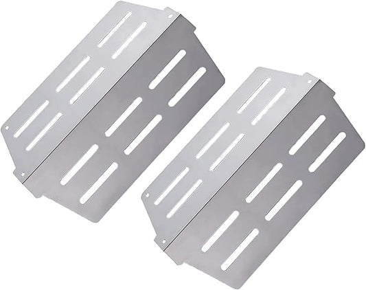 GasSaf Heat Deflector Replacement for Weber 65505 7622, Genesis 300 Series(2011-Newer) E310 E320 E330 S310 S320 S330 with Front-Mounted Control, Grill Parts for Weber 62756 (2PCS 13 1/4” x 8 3/4")