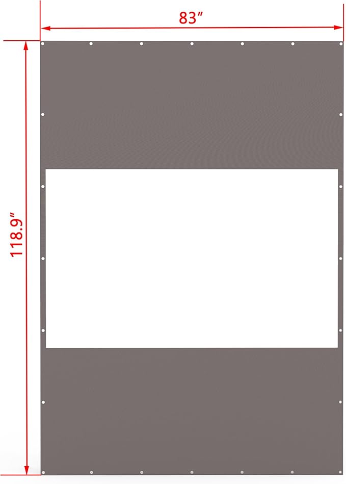 Domi Heavy Duty Outdoor Clear Panel Curtain, 18 oz Waterproof PVC Polyester Curtain, Weather Resistant & Tearproof for Patios, Gazebos, Pergolas, Privacy Screen (10'H x 7'W, Gray)