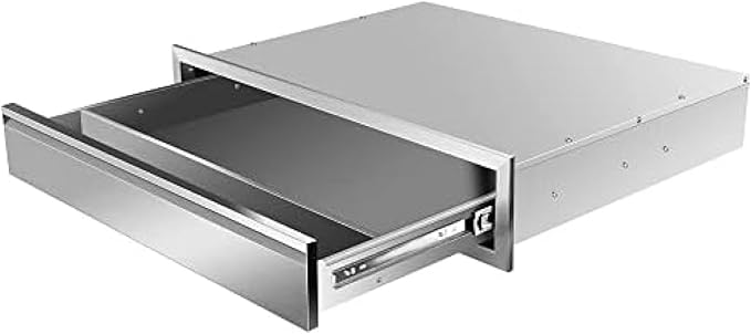 Flush Mount Stainless Steel Double Drawers with Recessed Handles for Outdoor Kitchens Or BBQ Island,-30W X 6.5H X 23D Inch