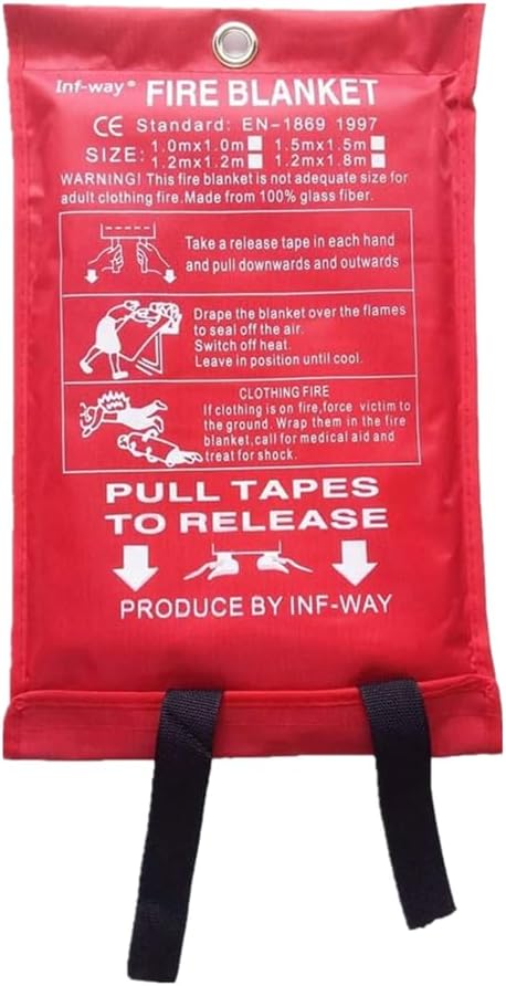 Inf-way Emergency Fire Blanket for Home and Kitchen, 5 Size for Choice, 1 Pack Extra Large Fire Blanket 3.9x5.9ft