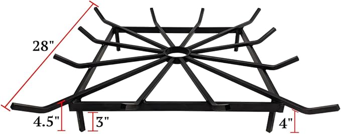 SteelFreak Square Wheel Fire Pit Grate - Made in The USA (28 x 28 Inch)