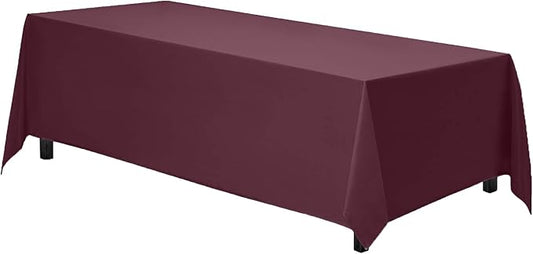 Gee Di Moda Rectangle Tablecloth - 90 x 132 Inch Burnt Orange Table Cloth for 6 Foot Tables with Floor-Length Drop - Heavy Duty Washable Fabric for Holiday Party, Dinner, Weddings & Baby Shower
