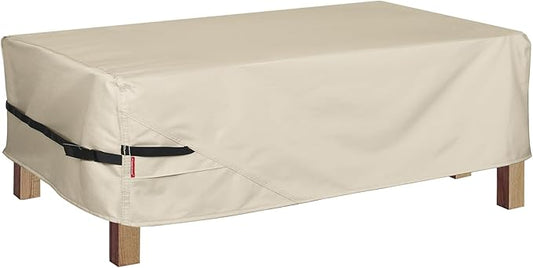 Porch Shield Patio Coffee Table Cover - Waterproof Outdoor Furniture Rectangular Small Table Covers 42 x 24 inch, Beige