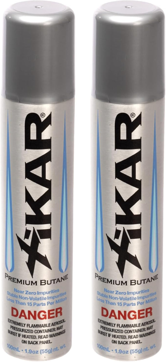 Xikar PUROFINE Premium Butane Fuel Refill with 0 Impurities 1.9oz 2 Pack (100ml) - Premium Quality Fuel for Jet Flame Lighters and Torches - High Altitude Formula