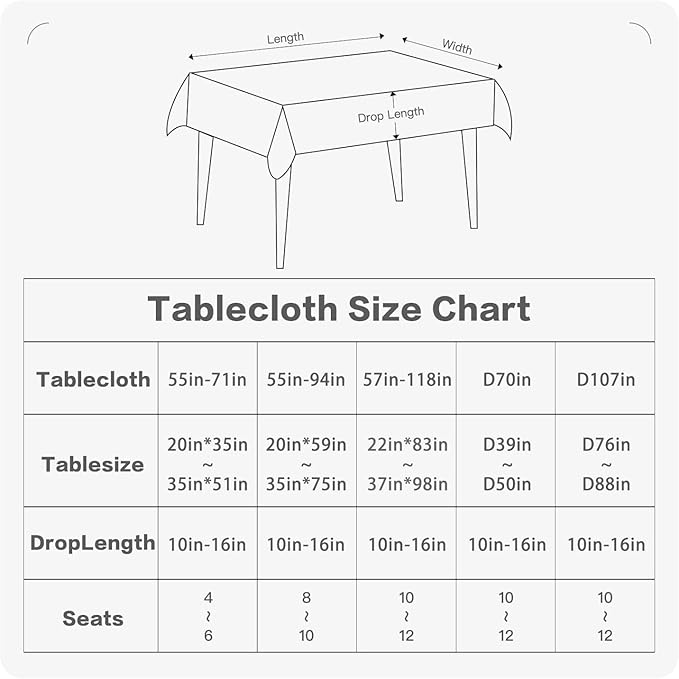 BALCONY & FALCON Rectangle Tablecloth Washable Wrinkle Resistant and Water Proof Table Cloth Decorative Linen Fabric Tablecloth for Dining Parties Kitchen Wedding and Outdoor Use(Navy Blue, 70" Round)