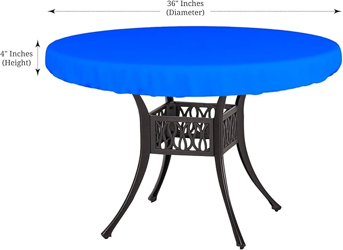 Covers & All Round Table Top Cover, 18 Oz Heavy Duty Waterproof UV & Weather Resistant Patio Table Cover, Outdoor Table Cover for Patio Outdoor Furniture & Coffee Table (36" Dia x 4 H Inches, Blue)