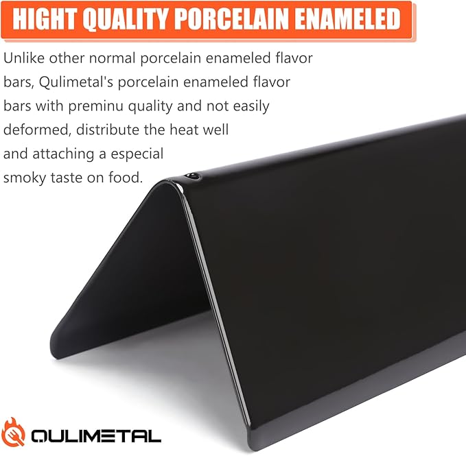 QuliMetal Grill Parts for Weber Spirit 200, 15.3" Flavorizer Bars for Weber Spirit II E-210 Grills with Front-Mounted Control, Porcelain-Enameled Replacement Parts for Weber GS4 Spirit 7635 67045