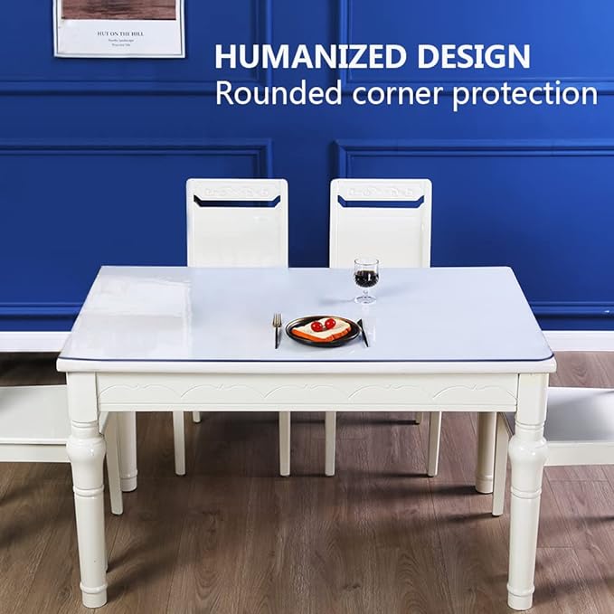 Small Square Transparent 14x14 Inch Clear Office Desk Blotter Mat Crytal Plastic Table Protector Cover Pad PVC Table Surface Proection Mat Pad Anti Scratch End Table Protector Waterproof Easy Clean