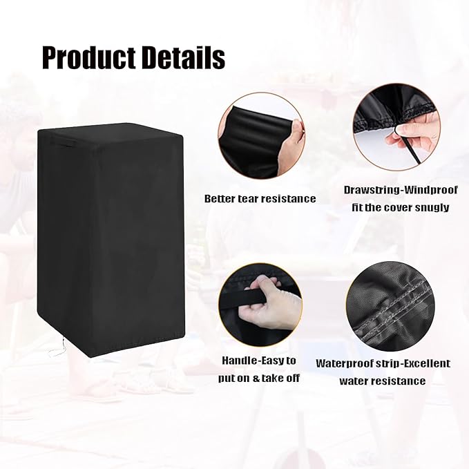 Smoker Cover Fit for East Oak Ridgewood Pro 30" Electric Smoker, Waterproof Grill BBQ Cover Vertical Smoker Covers-19 D x 18" W x 45" H
