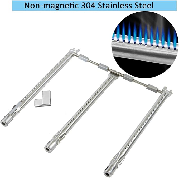 Spirit e310 7636 Flavorizer Bars & 69787 Grill Burner for Weber Spirit and Spirit II 300 Series E310 E320 E330 S310 S320 S330 68950 with Front Control, Grill Parts 15.3" Heat Plate, 18" Burner Tube