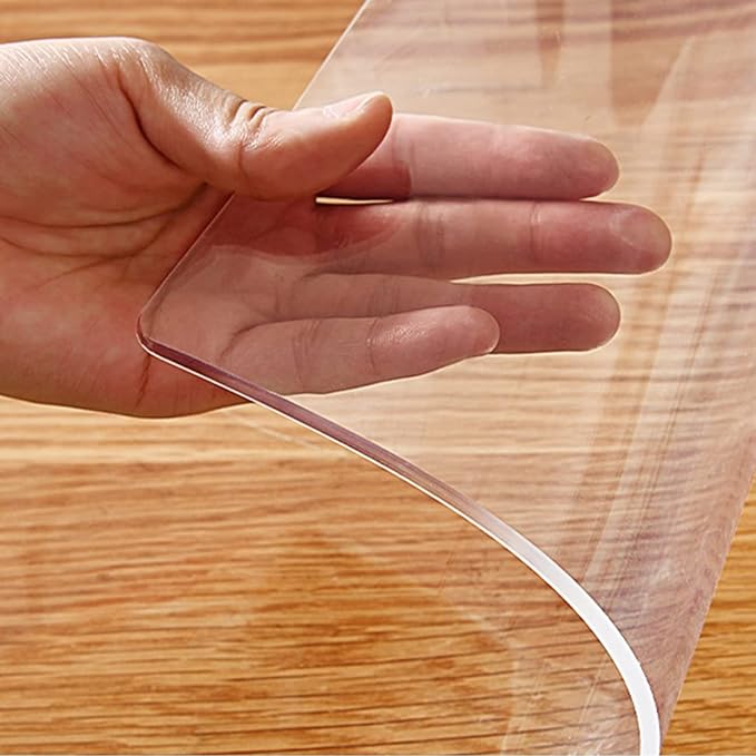 Clear Table Top Protector Plastic Wipeable Table Cloth Cover Pad PVC Desk Pad Mat for Wedding Buffet Dining Tabletop Conference Table Banquet Table Waterproof Heat Resistant Non-Slip 54x96" or 94"