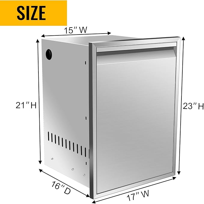 Outdoor Kitchen Stainless Steel Triple Access BBQ Drawers With Handle For BBQ Island Patio Grill Station,Trash Drawer