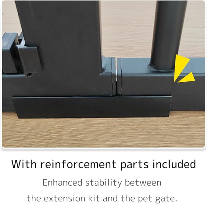 Lumizone Extra Tall Cat Gate Extension Kit 61.02" High Pressure Mounted 12.6" Extra Wide 1.37" Gap No Drilling Tall Pet Gate for Dogs (Black, 12.60" W)