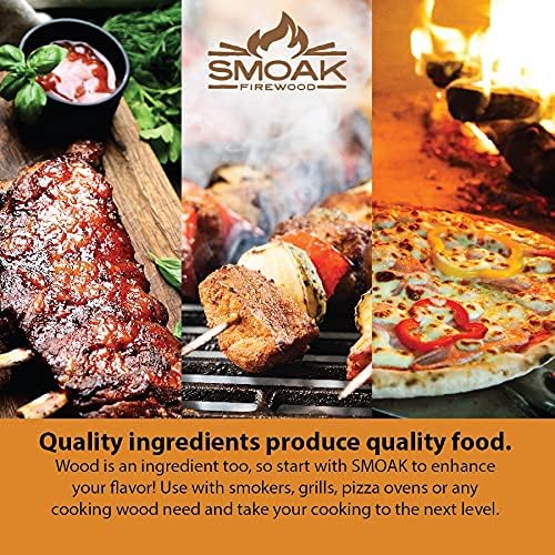 Smoak Firewood’s Cooking Wood Mini Splits - USDA Certified Kiln Dried Pizza Oven Wood, Grilling Wood, Smoking Wood, BBQing Wood (8inch Pieces, 8-10lbs 729 Cubic in – Cherry)