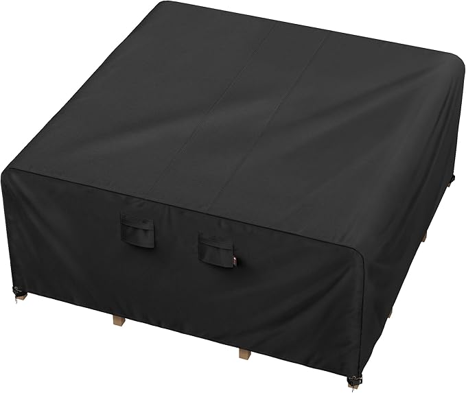iBirdie Outdoor Patio Furniture Set Covers 76 x 76 inch Waterproof Weatherproof Square Cover, Heavy Duty 600D for Outside Dining Table and Chairs