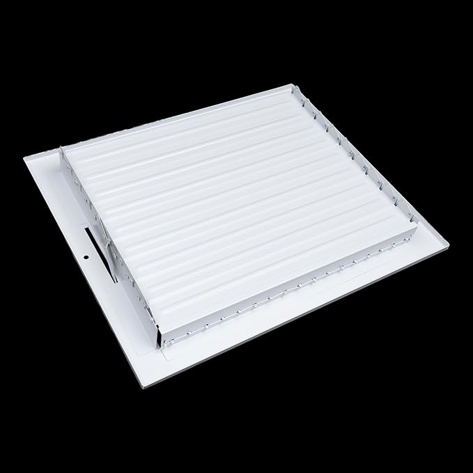 Fits 10x6 Duct Opening Steel Adjustable Air Supply Grille by Handua | Register Vent Cover Grill for Sidewall and Ceiling | White | Outer Dimensions: 11.75" X 7.75"