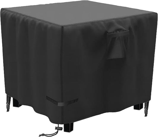 Propane Fire Pit Cover Square 36x36x25 Inch, Waterproof Heavy Duty 600D Patio Gas Fire Table Cover 36 Inch, Fit 34/35/36 Inch Firepit Table, All-weather Protection For Outdoor Fireplace