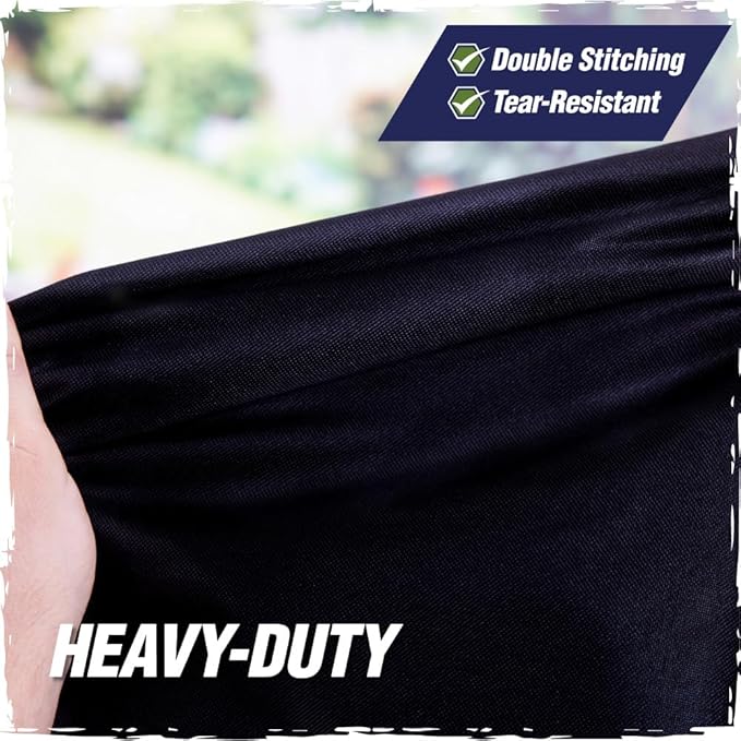 RUGGED RHINO 52 Inch Heavy Duty Grill Cover for Outdoor Grills, All Season Three Layer Waterproof UV Resistant Windproof Gas BBQ Covers, Compatible for Weber Char-Broil Pit Boss Traeger and More Black