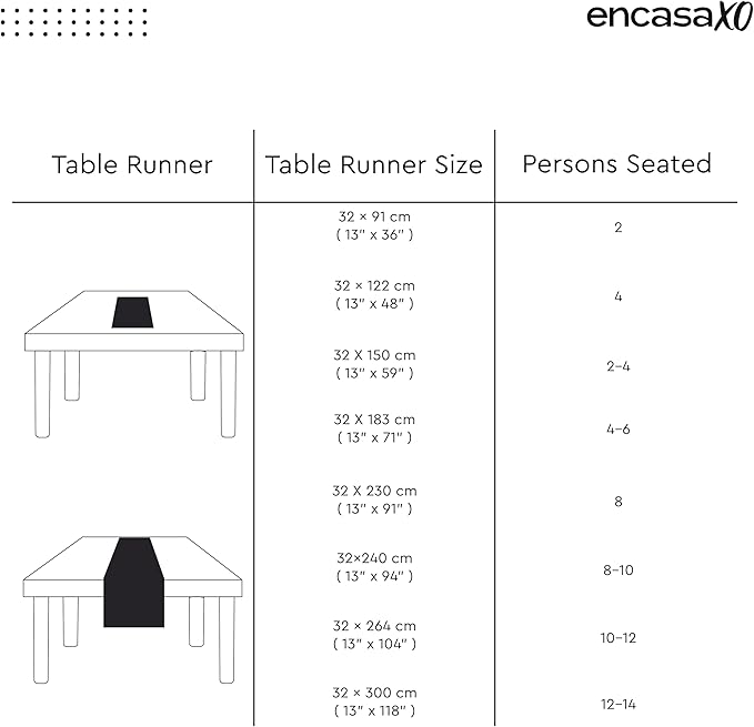 Encasa XO Table Runner 13"x36" Long | Cotton Canvas Fabric | Orange Solid Color | Machine Washable & Durable