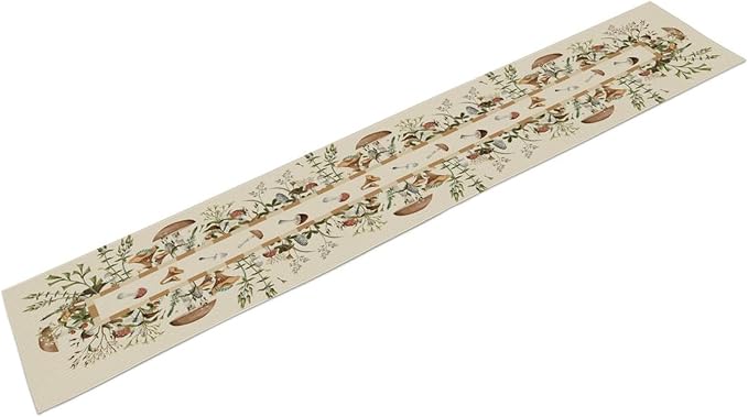 Wild Mushroom Table Runner, Retro Floral Plants Botanical Print Table Cover for Kitchen Dining Table Wedding Home Party Decor, 13x36inch