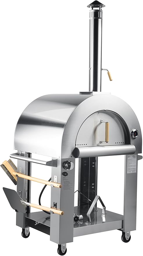 KoolMore 32 in. Outdoor Gas and Wood fired Pizza Oven in Stainless-Steel (KM-OKS-DFPO)