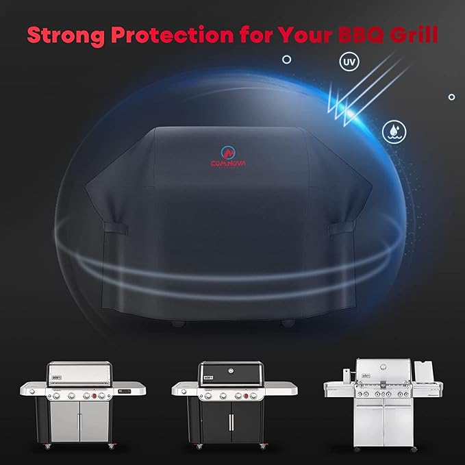 Comnova Grill Cover 82 Inch - 600D BBQ Cover for Outdoor Grill Heavy Duty and Waterproof, Large Barbecue Gas Grill Covers for Weber, Char-Broil, Nexgrill, Monument, Dyna-glo, Brinkmann and More