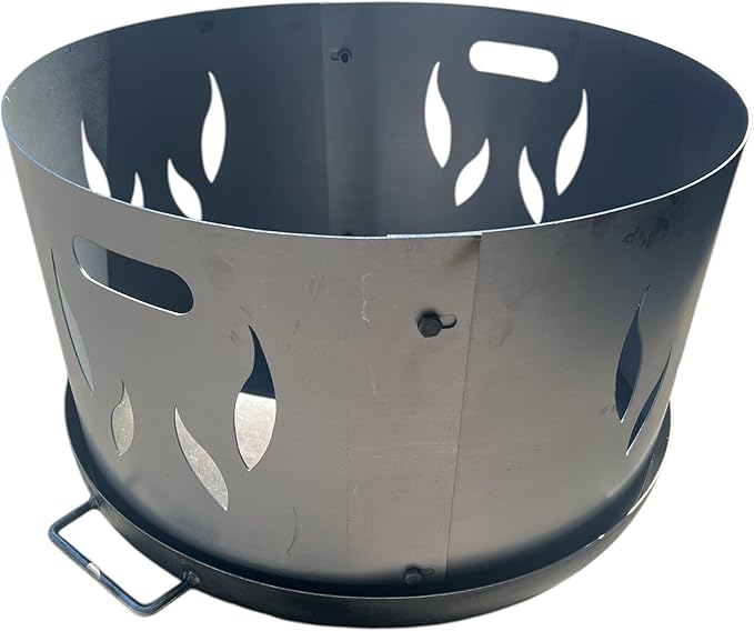 Fire Pit Spark Screen 31.5" – 2-Piece Heavy Duty Steel Mesh Cover with Handle – Rust Patina Finish – Outdoor Fire Bowl Spark Guard for Patio & Backyard Safety (31.5" Flame Guard)