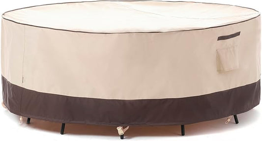 F&J Outdoors Patio Furniture Covers Waterproof UV Resistant Rip-stop Fabric Outdoor Table Cover Round Furniture Cover, 72" Dia x 27.5" H